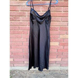 bebe long black slinky gown sz xs USA